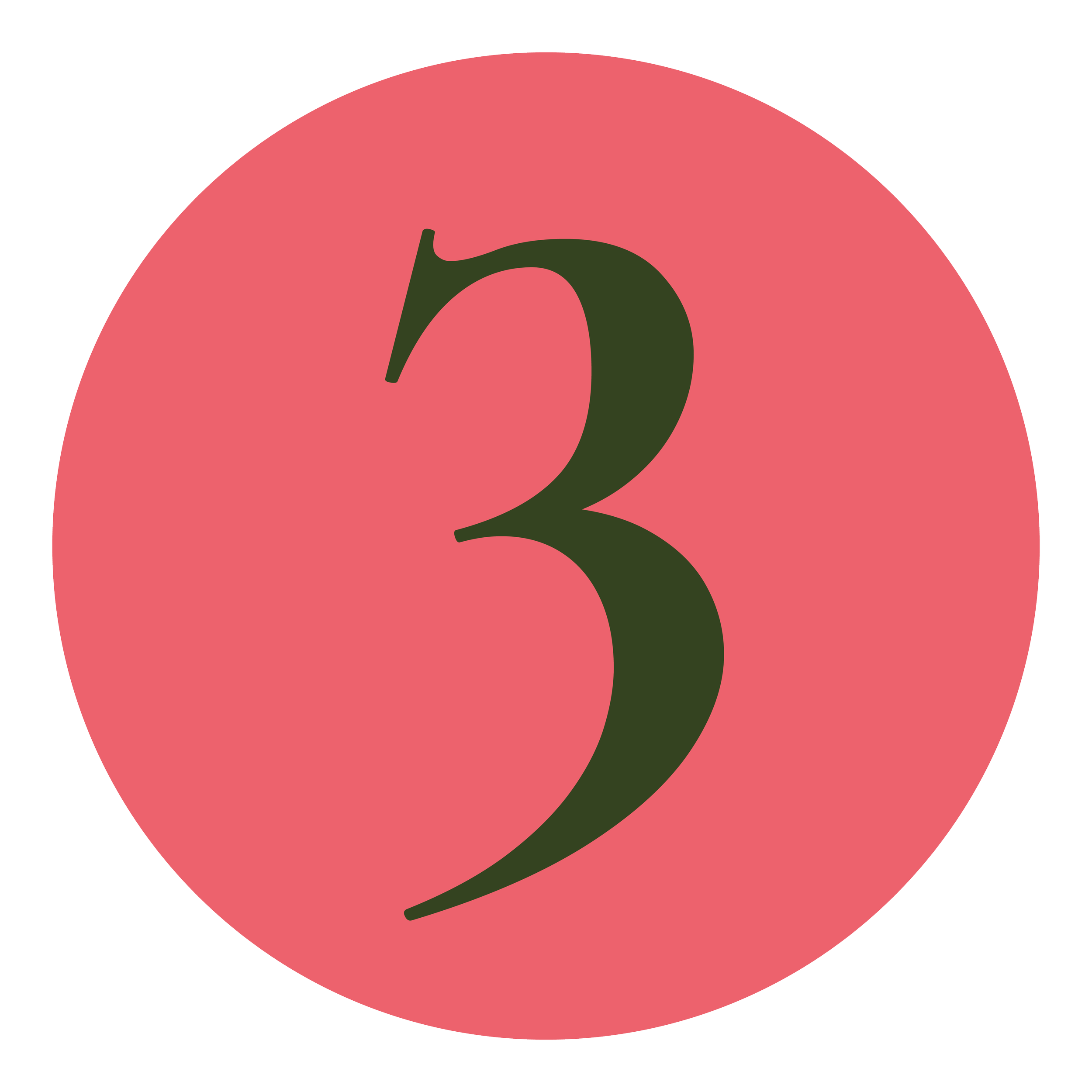 Coral circle with number 3