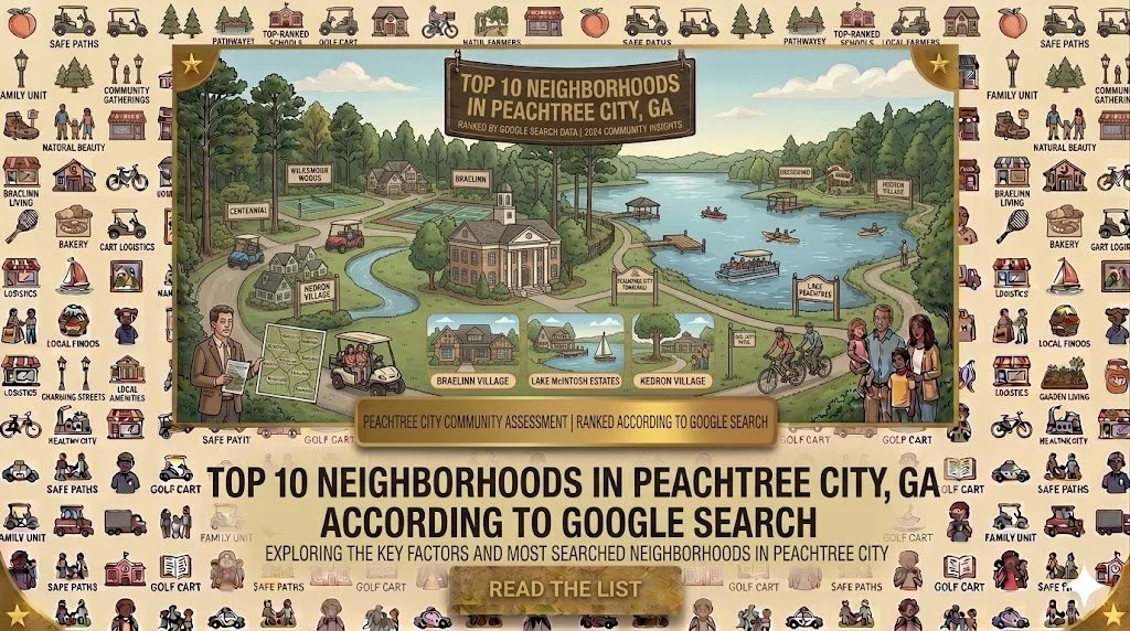 Top 10 Neighborhoods in Peachtree City, GA According to Google Search