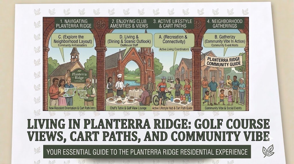 Living in Planterra Ridge: Golf Course Views, Cart Paths, and Community Vi