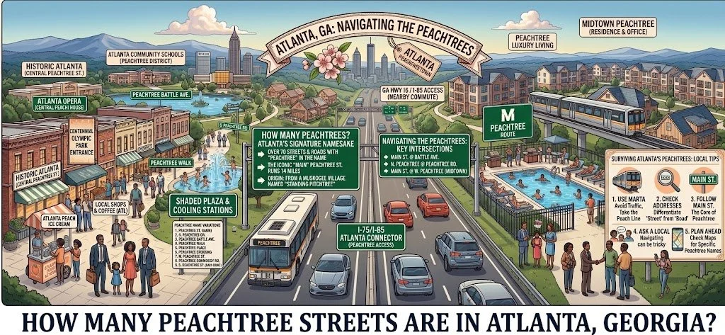 How Many Peachtree Streets Are in Atlanta, Georgia?