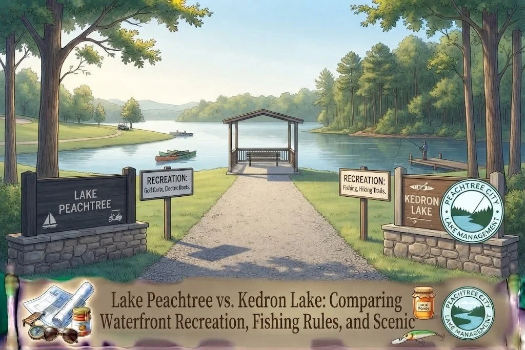 Lake Peachtree vs. Kedron Lake: Comparing Waterfront Recreation, Fishing Rules, and Scenic Views