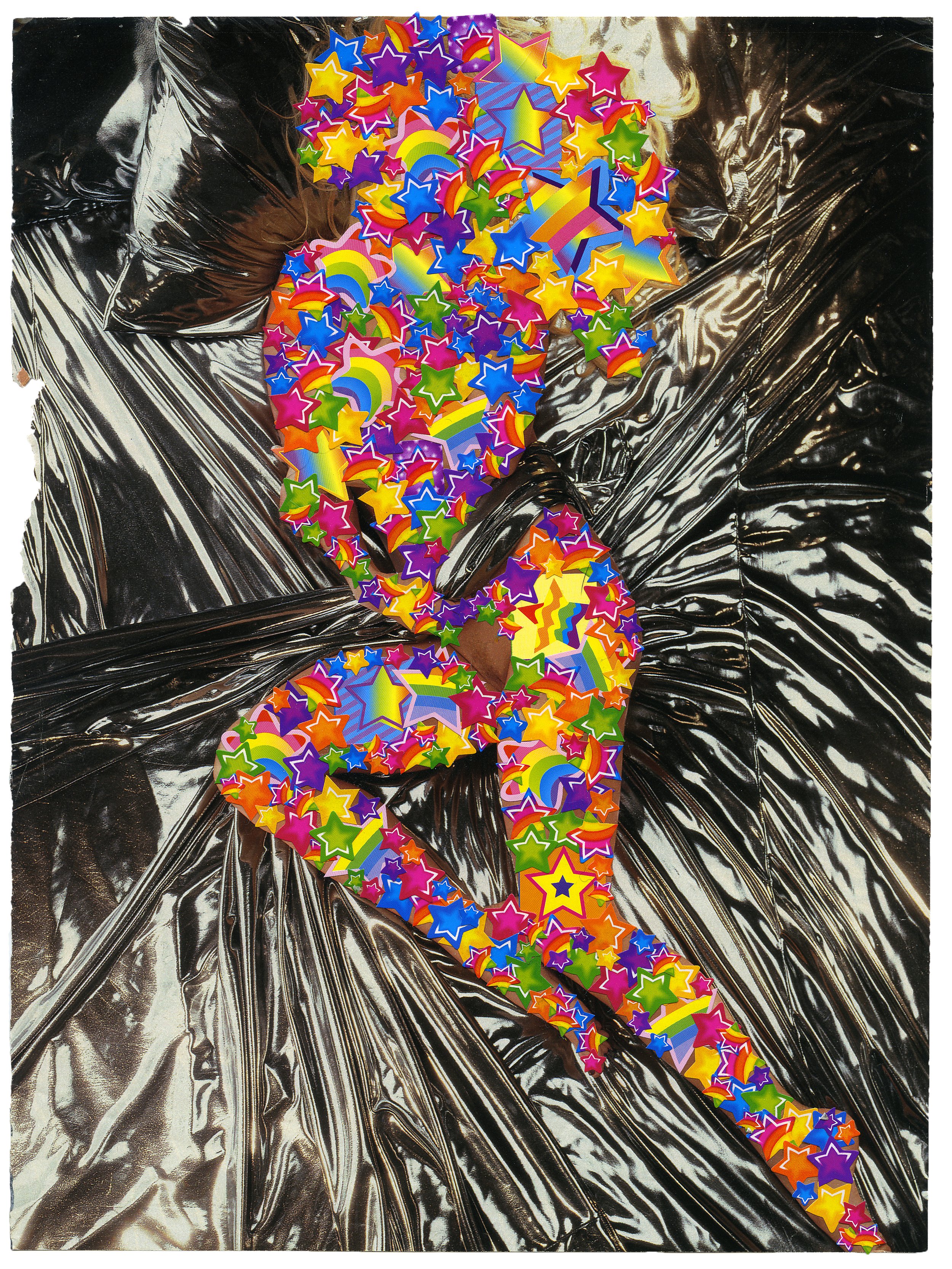 sticker collage art playboy lisa frank