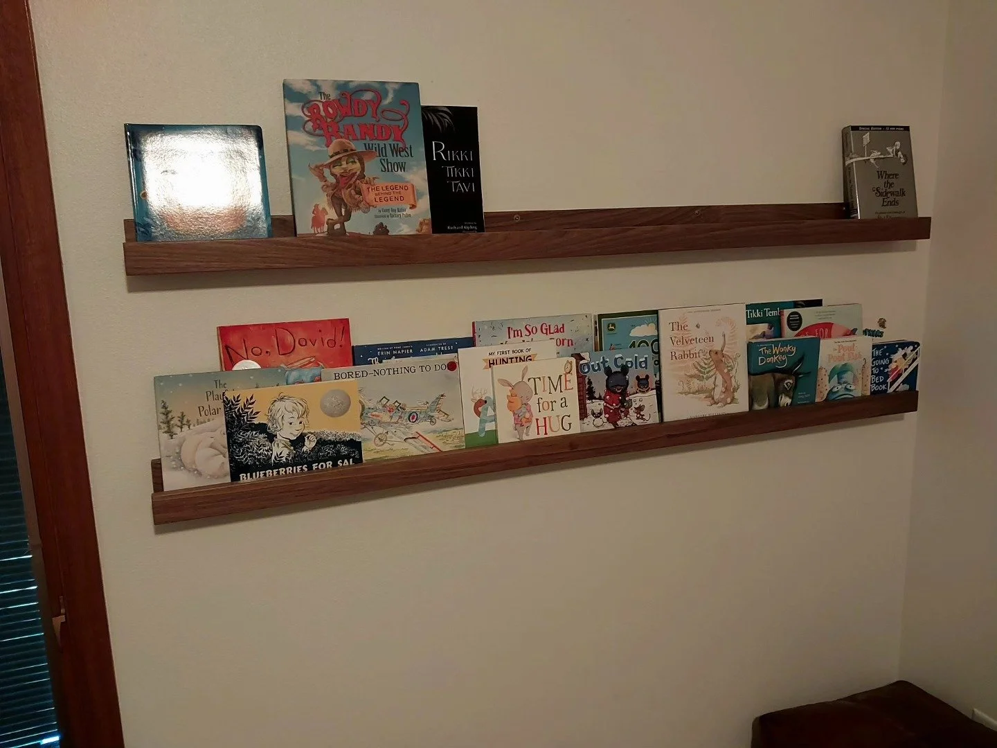 Bookshelves.  Made out of walnut