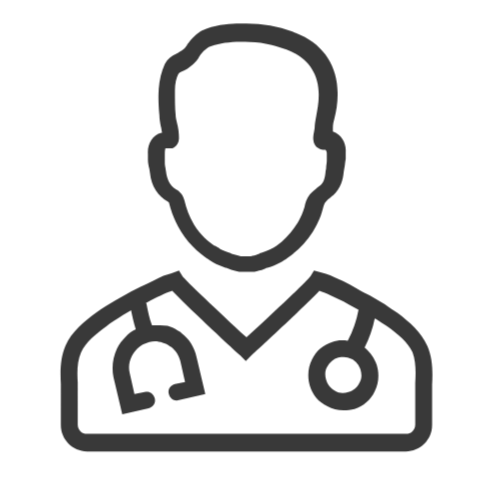 Outline of a medical professional with stethoscope