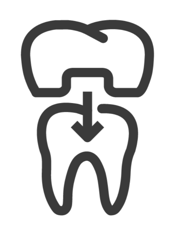 Icon of a tooth with downward arrow, indicating dental extraction or removal.