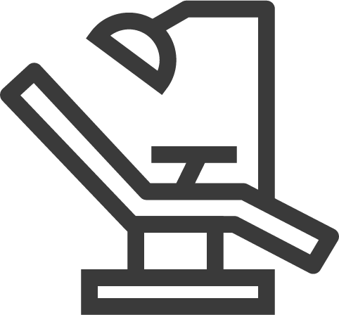 Black and white icon of a microscope.