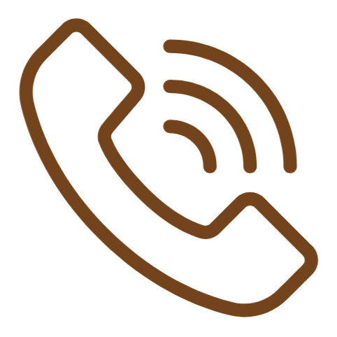 Icon of a telephone receiver with sound waves indicating a call.