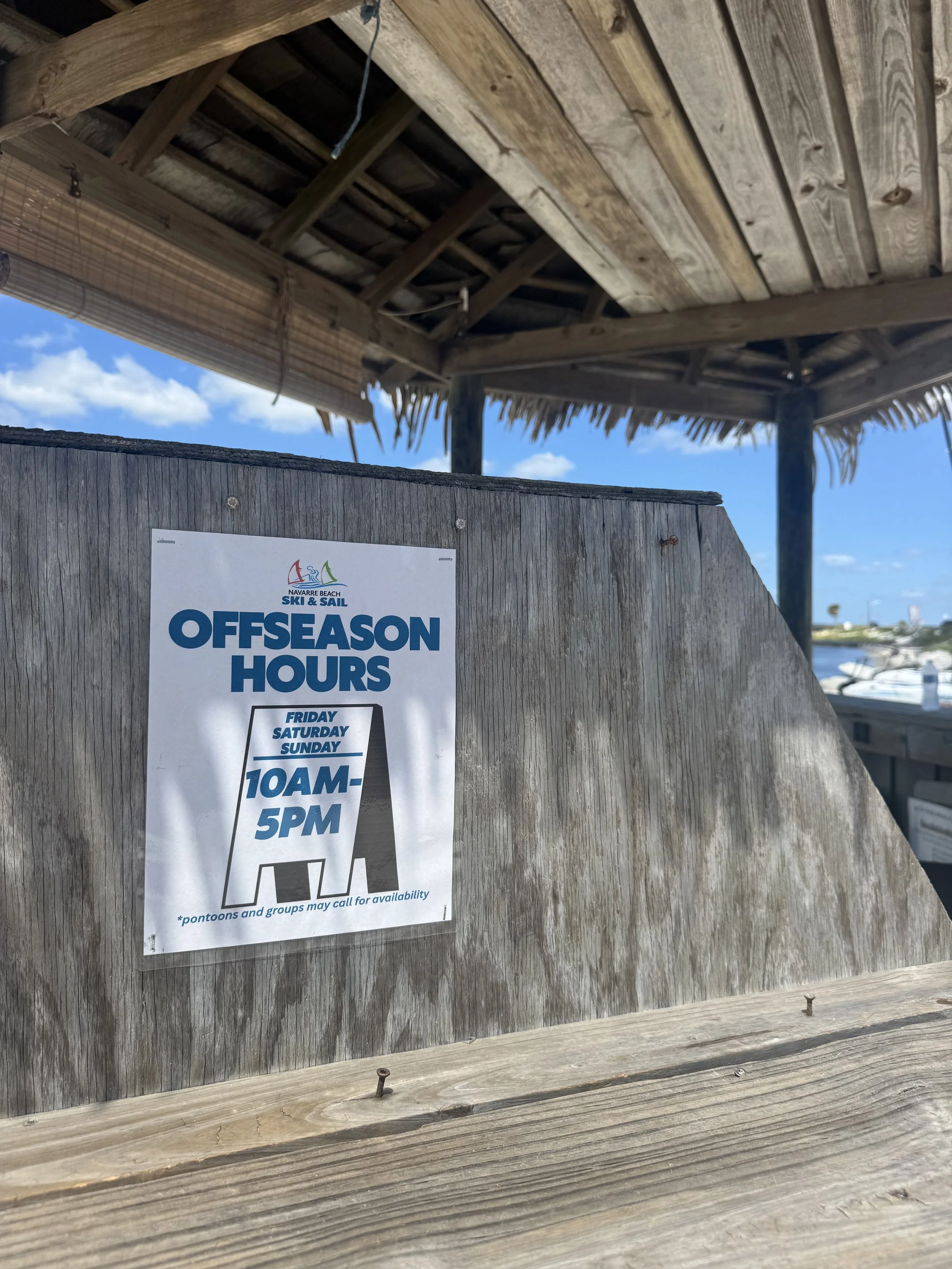 Offseason at Navarre Beach Ski &amp; Sail: Rentals, Local Discounts and Sea Doos for Sale