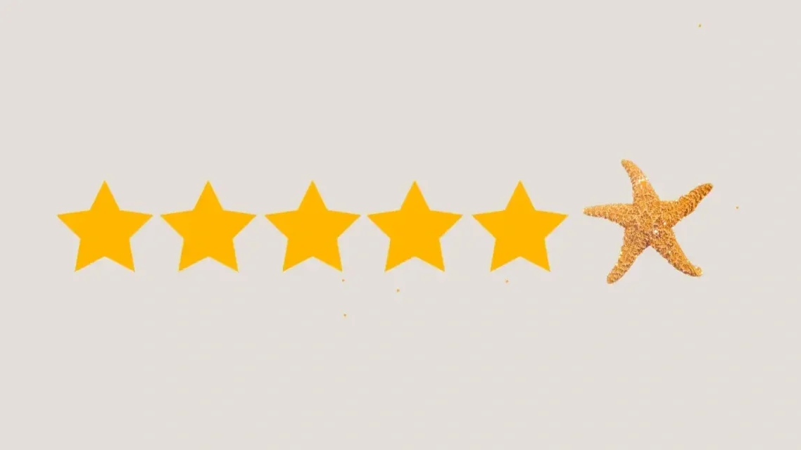 Get more than you bargained for when you sell your Hermanus house - symbolised be five yellow stars and one extra yellow starfish on a plain background