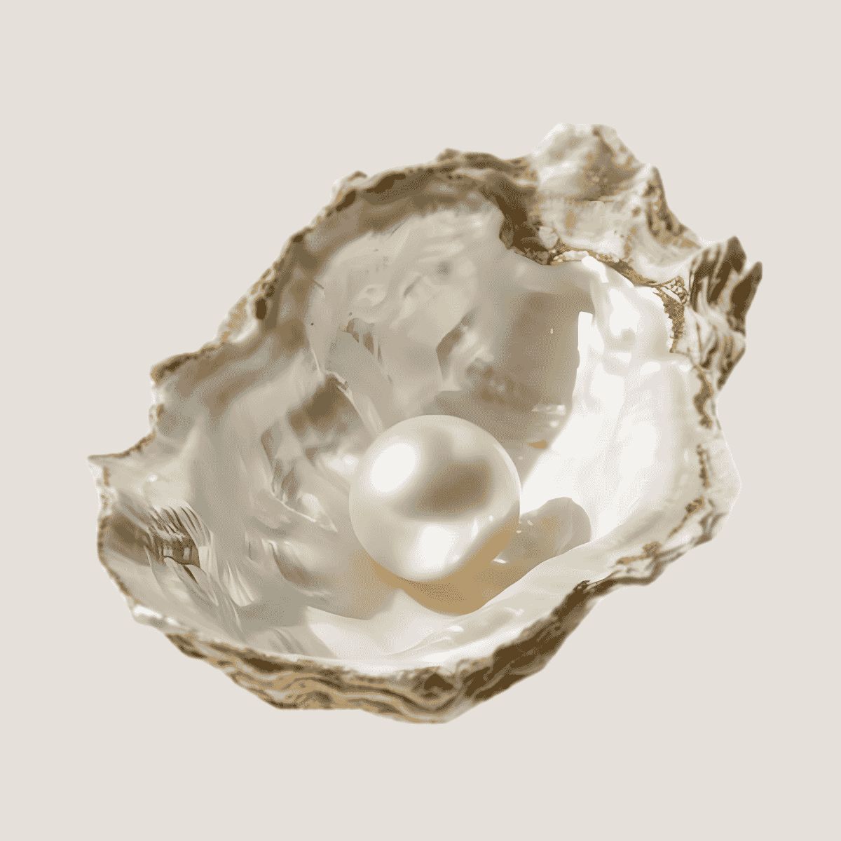 A rare white pearl inside an opened oyster shell symbolises the additional value that the rare erf sellers advisory unlocks for the property seller in Hermanus and the Overstrand region.