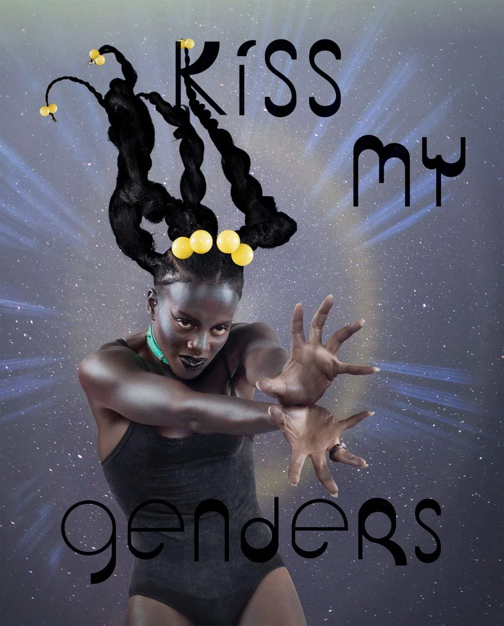 Kiss My Genders celebrates more than 30 international artists whose work explores and challenges traditional gender categories. The book features works from the late 1960s through to the present, and focuses on artists who draw on their own experienc