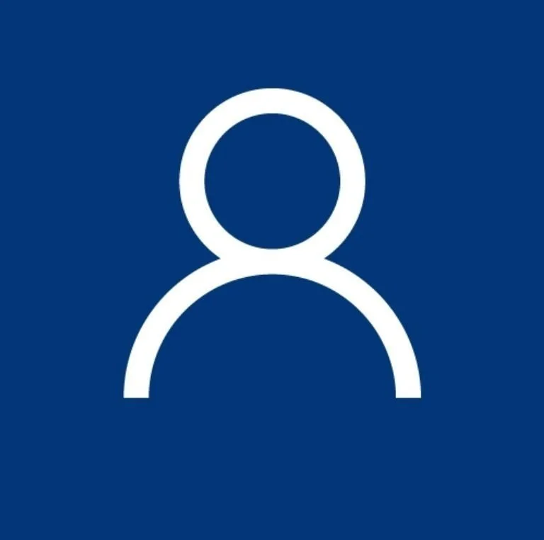 Generic user profile icon with a white outline of a person on a blue background.