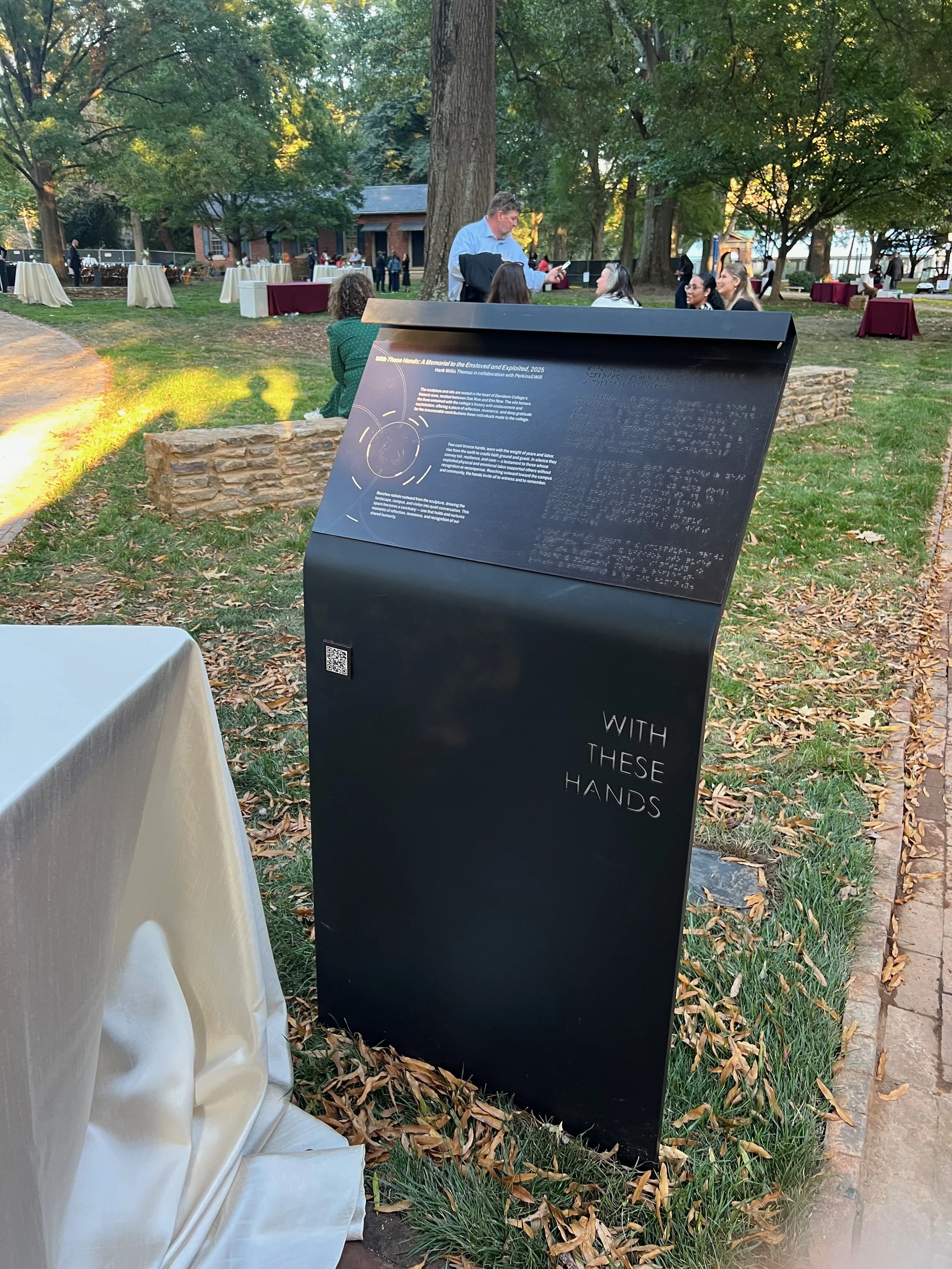 Photo of an interpretive sign at Davidson College in NC