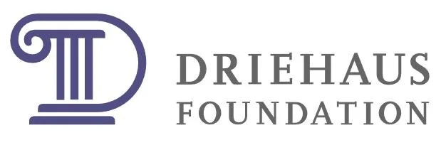 The Driehaus Foundation logo, featuring a stylized capital D in dark purple to the left of the foundation's name in gray.