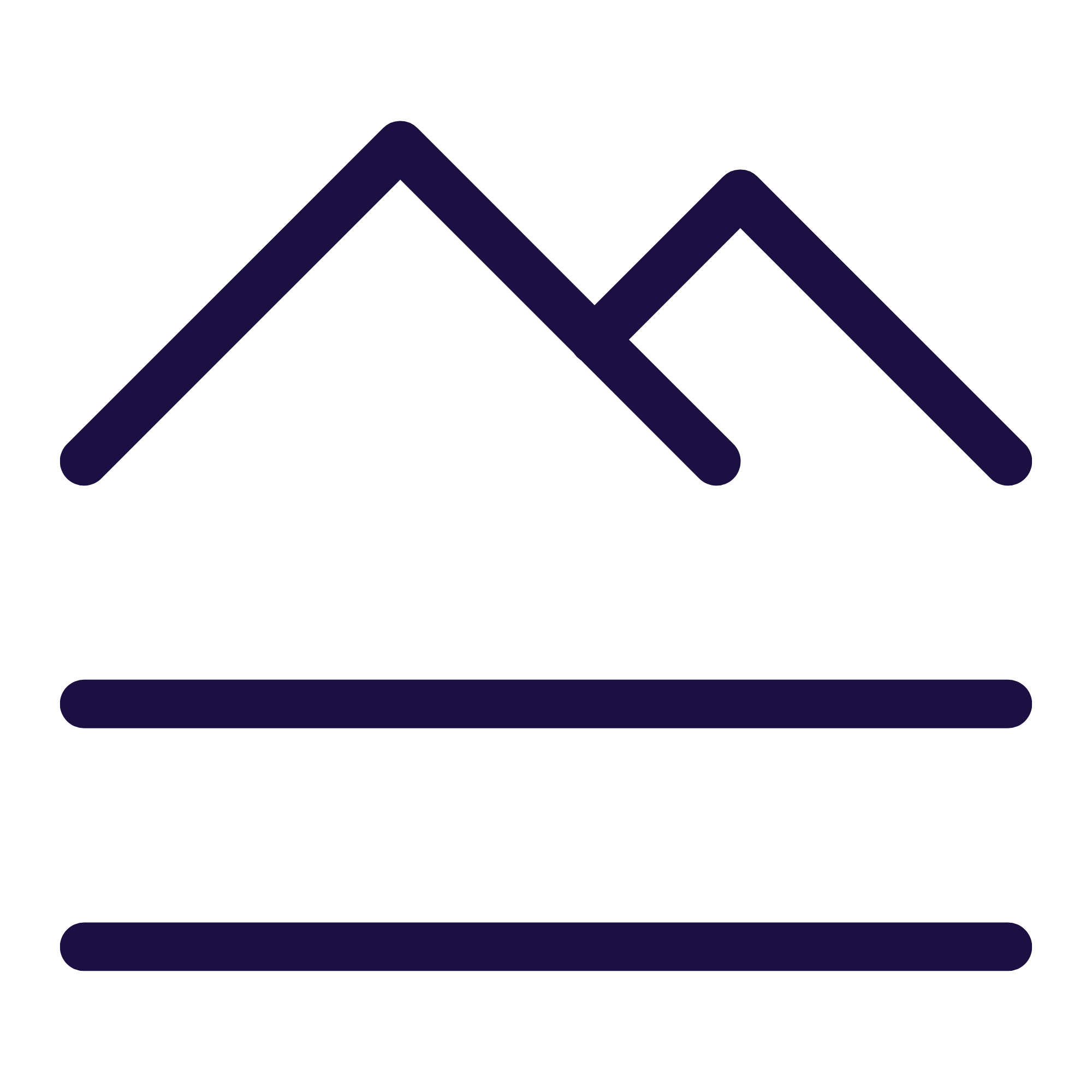 A stylized black and purple mountain sketch with a bar chart below it.