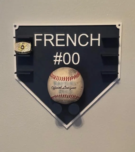 Championship Ring and Home Run Baseball Holder