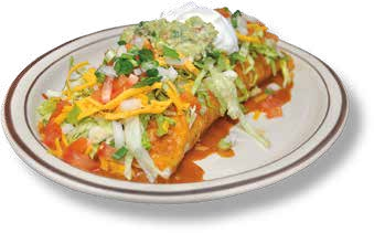 Taco on a decorative oval plate with shredded cheese, lettuce, tomatoes, sour cream, and green onions.