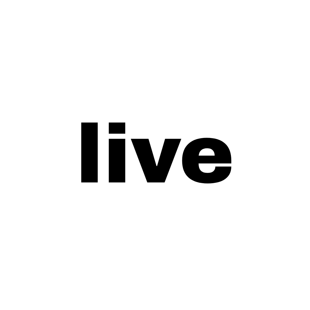 The word 'live' in bold black text centered on a plain white background.