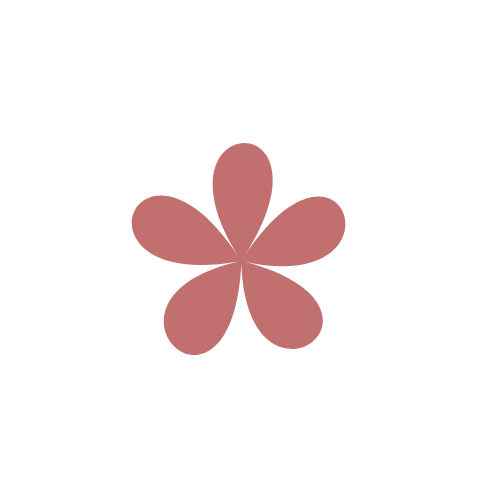 A pink flower with five petals against a black background.
