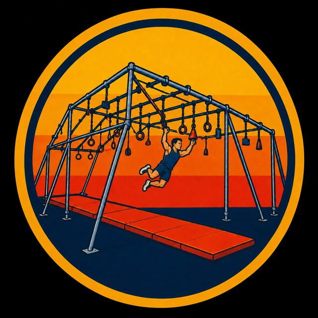 VALKYRIE: Valkyrie tests grip strength, coordination, and confidence as you climb, transition over the top, and control your descent while elevated 12 feet in the air.

