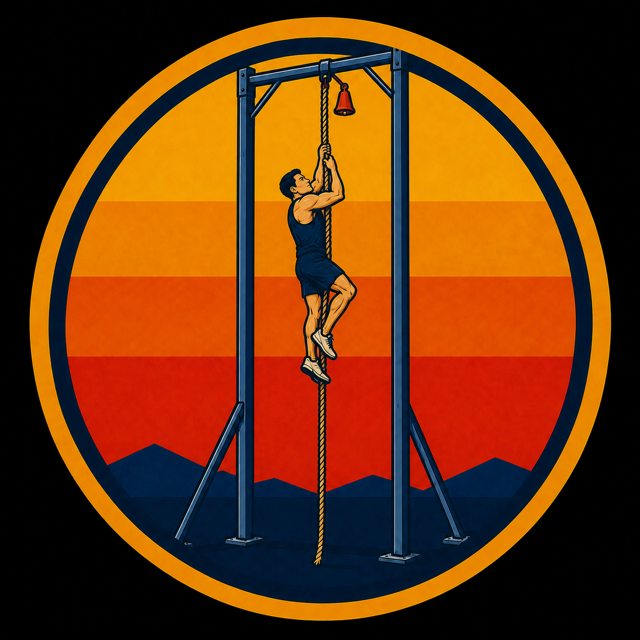 ROPE CLIMB: The Rope Climb tests grip strength, coordination, and technique as you climb 16 feet into the air and ring the bell.

