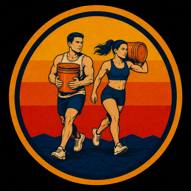 BUCKET BRIGADE: The Bucket Brigade tests grip, strength, and endurance as you carry a weighted bucket across rugged terrain without dragging, dropping, or losing control.

