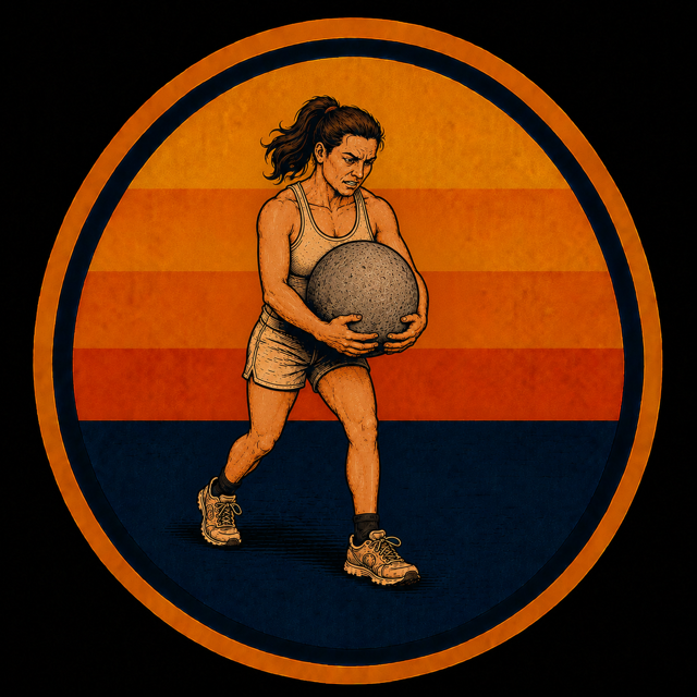 ATLAS CARRY: A rugged test of full-body strength and endurance—lift the Atlas stone, secure it against your body, and carry it across the designated distance.

