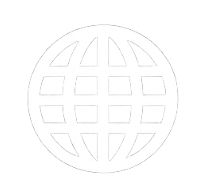 White globe icon with grid lines representing latitude and longitude.