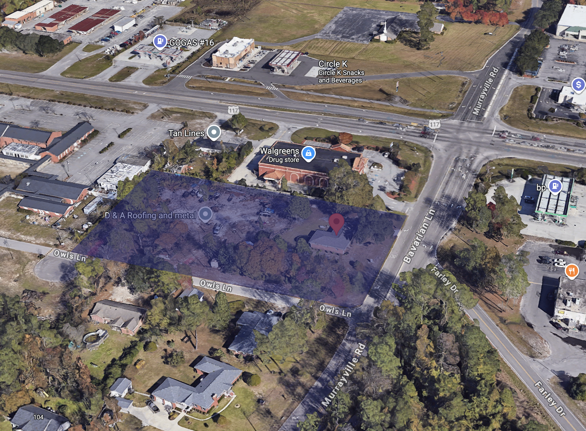 2 +/- Acres for Sale  in Wilmington NC