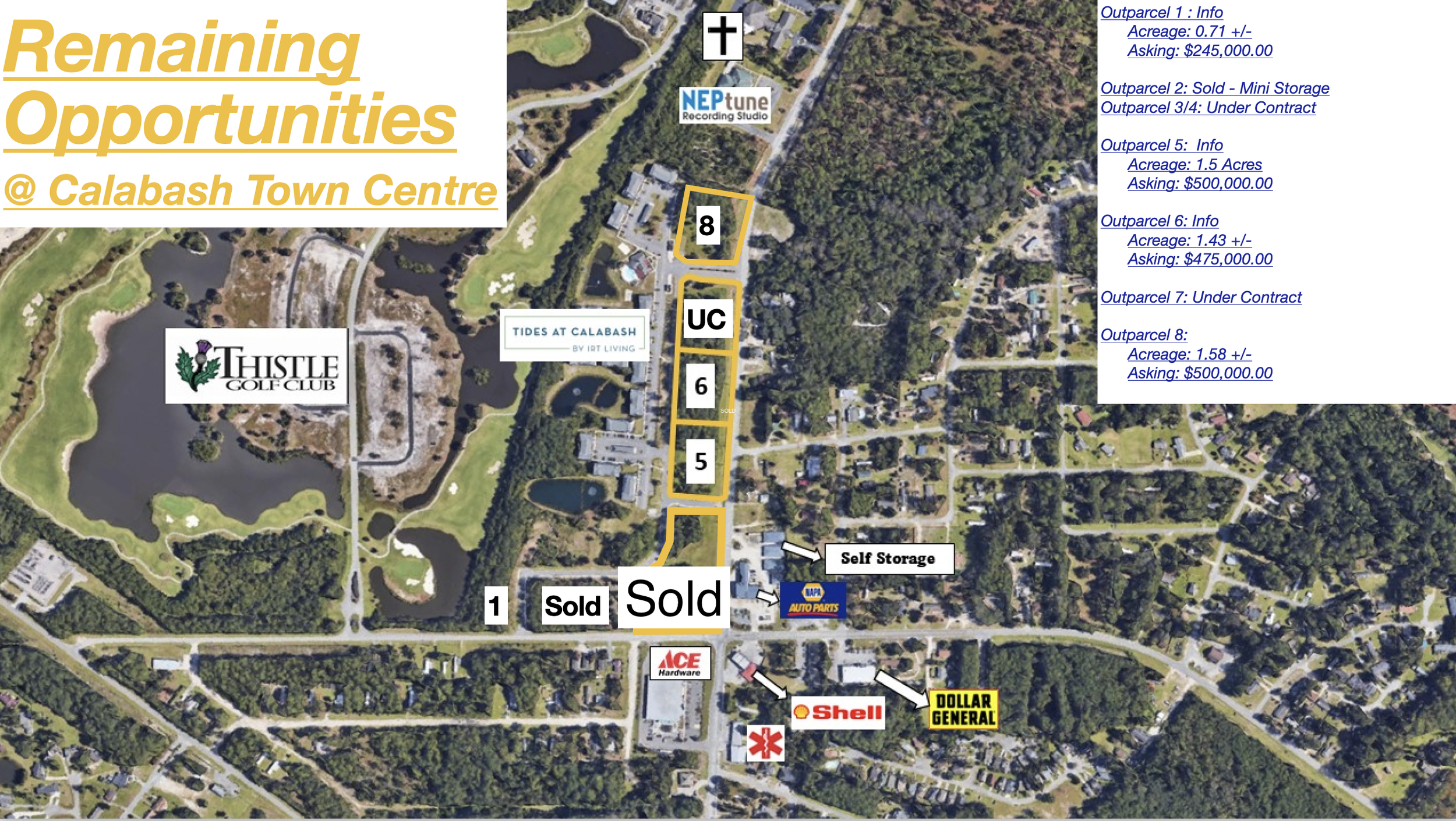 Out Parcels For Sale in Calabash NC
