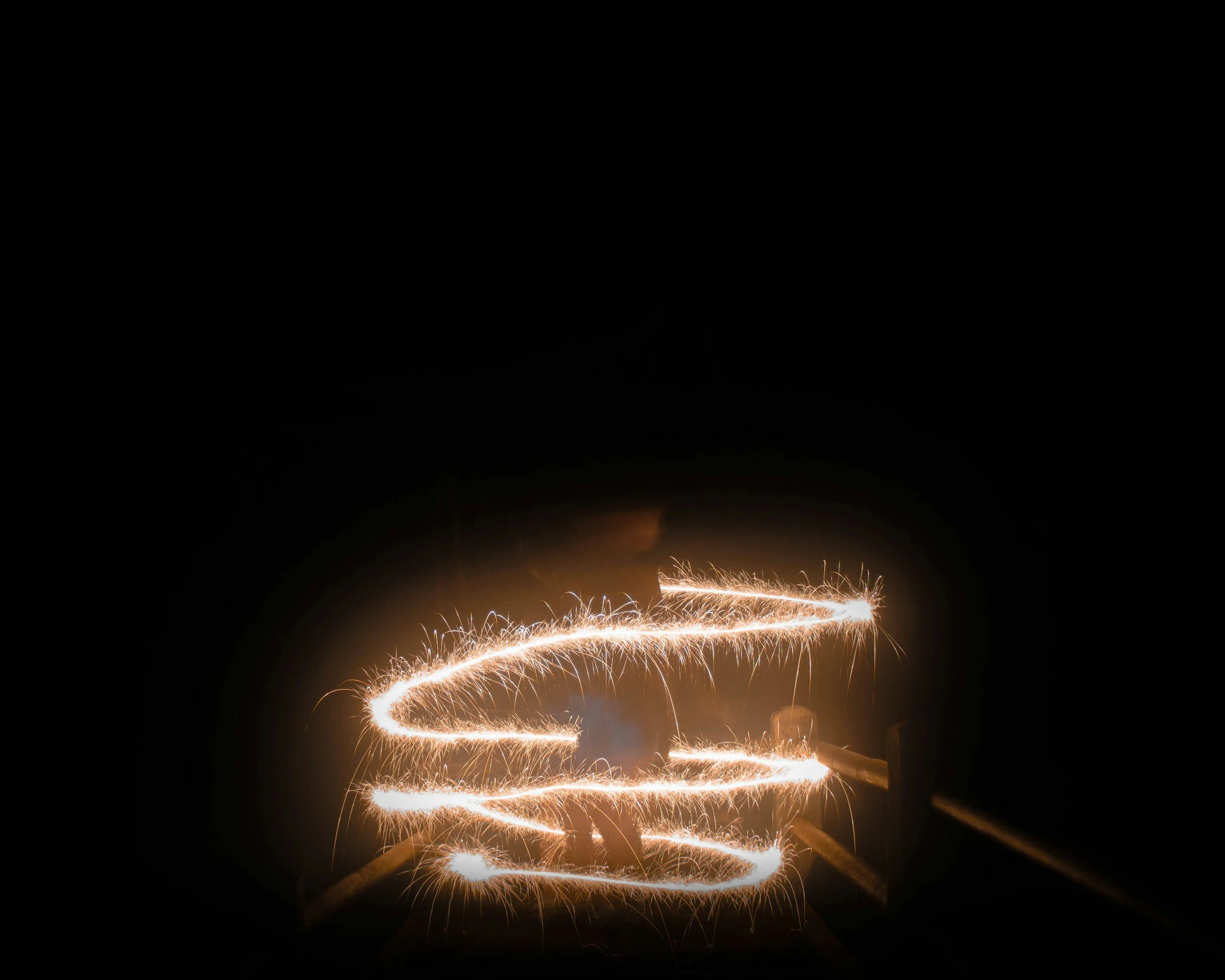 spiral light trail around person