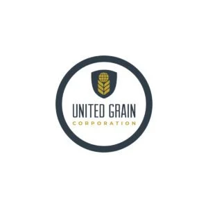 Logo of United Grain Corporation featuring a wheat emblem and company name