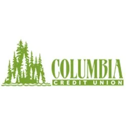 Columbia Credit Union logo with green trees and text