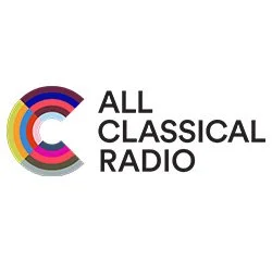 Logo of All Classical Radio featuring a colorful circular design and black text