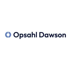 Opsahl Dawson logo with a circular icon and company name in navy blue text.