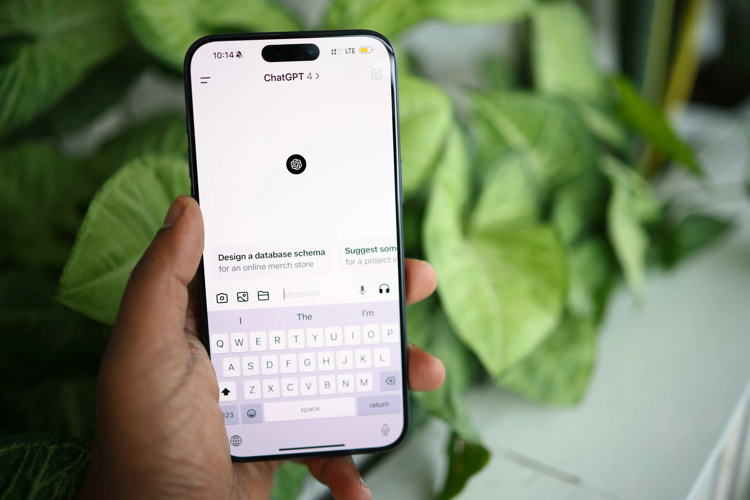 iphone with chat gpt open