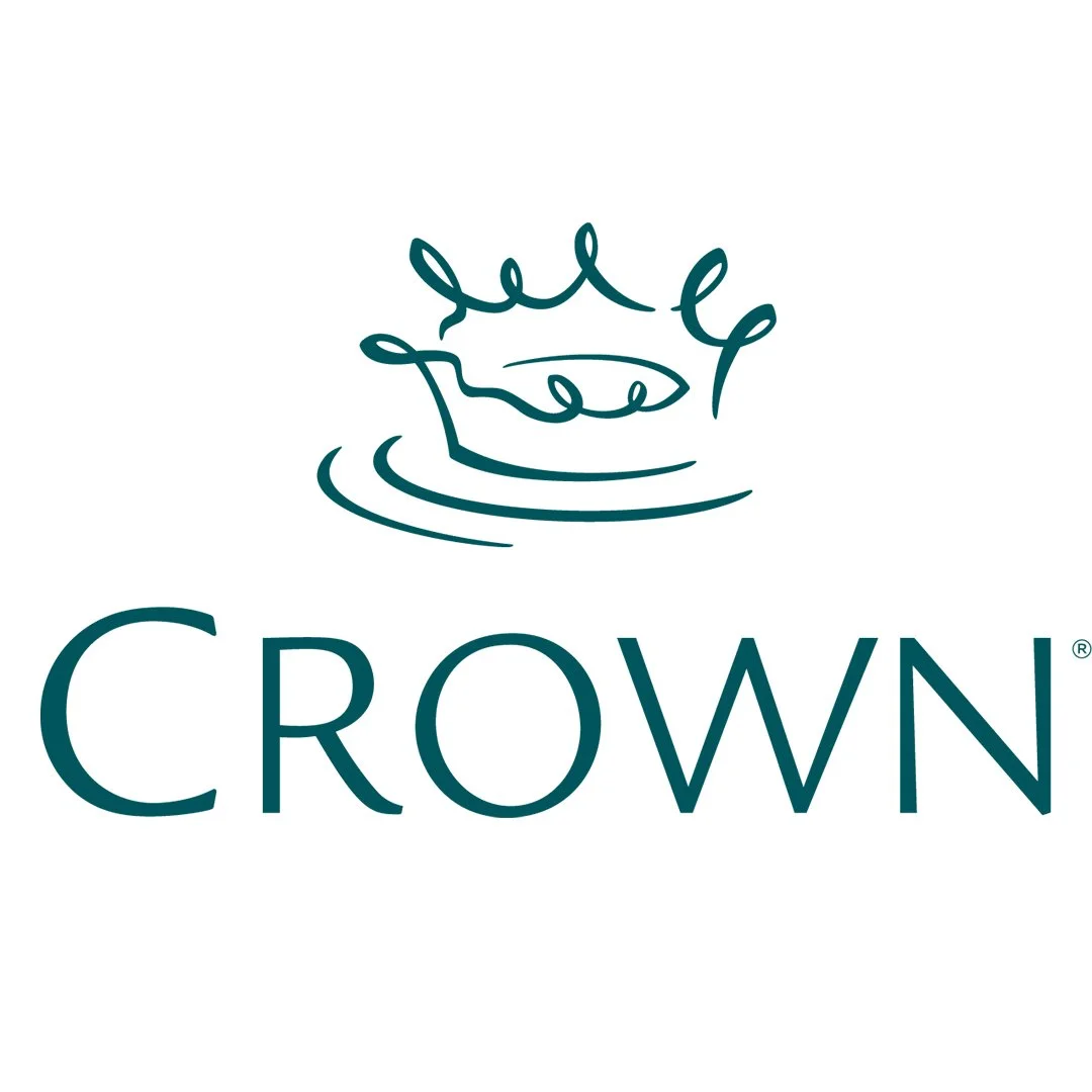 Crown logo with a minimalistic line drawing of a crown above the word 'CROWN' in all capital letters.