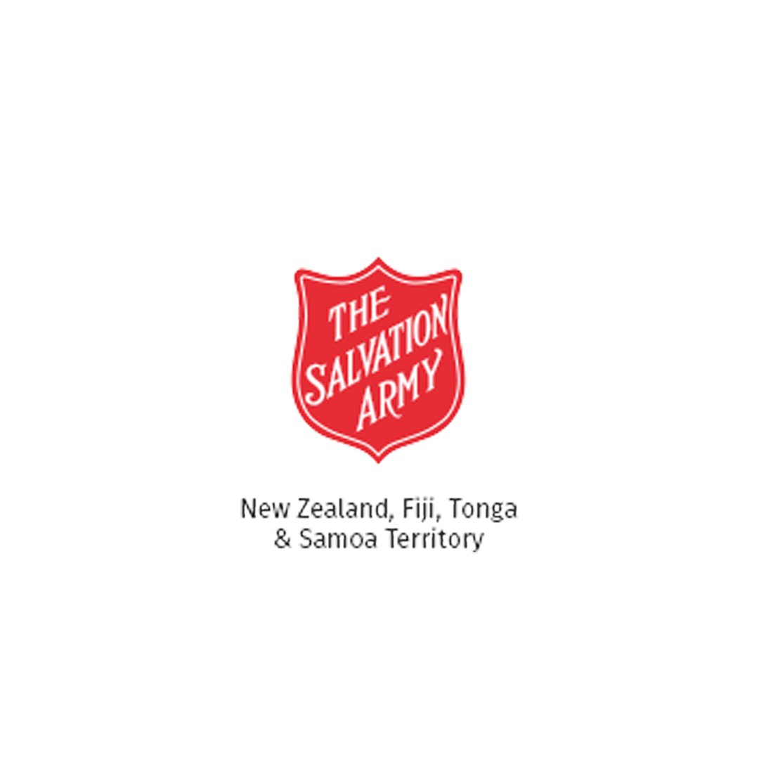 The Salvation Army logo with text indicating regions: New Zealand, Fiji, Tonga & Samoa Territory.