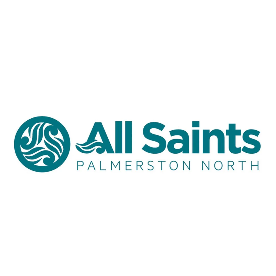 All Saints Palmerton North logo featuring a circular emblem with stylized waves and text.