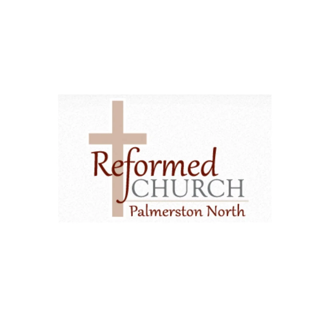 Logo of Reformed Church Palmerston North featuring a cross and stylized text.