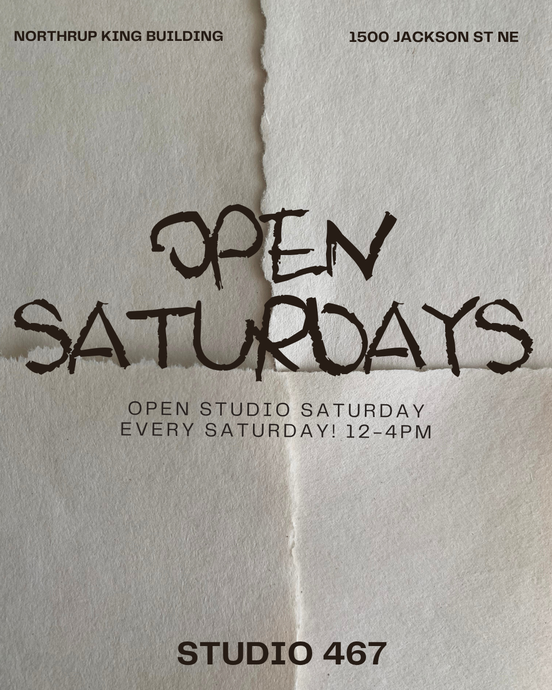 OPEN STUDIO SATURDAYS