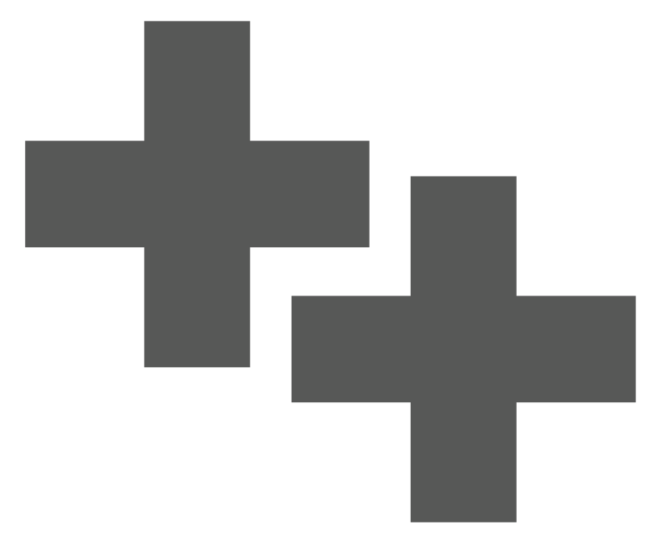 Two gray Stylized T's  on a black background, symbolizing Little Machines double t.