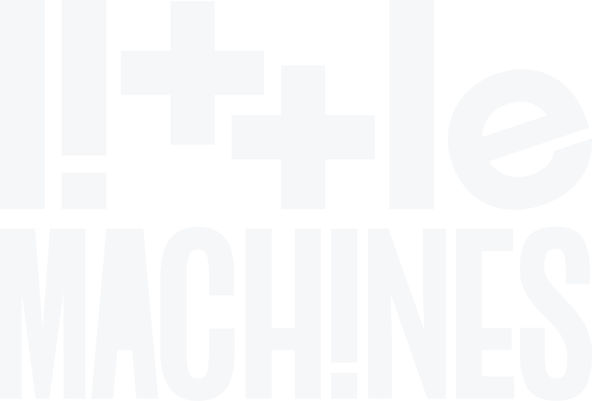 Close-up of a black sign with white text that reads "Little Machines".