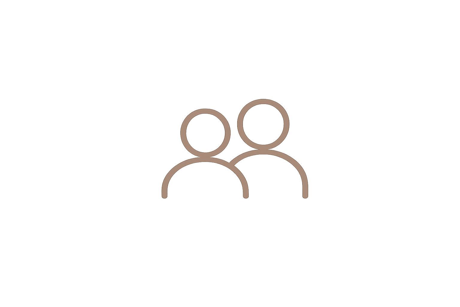 Icon of two simplified human figures, representing a group or community.