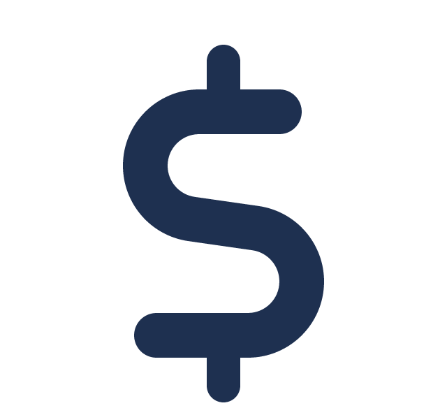 A large black dollar sign symbol on a white background.