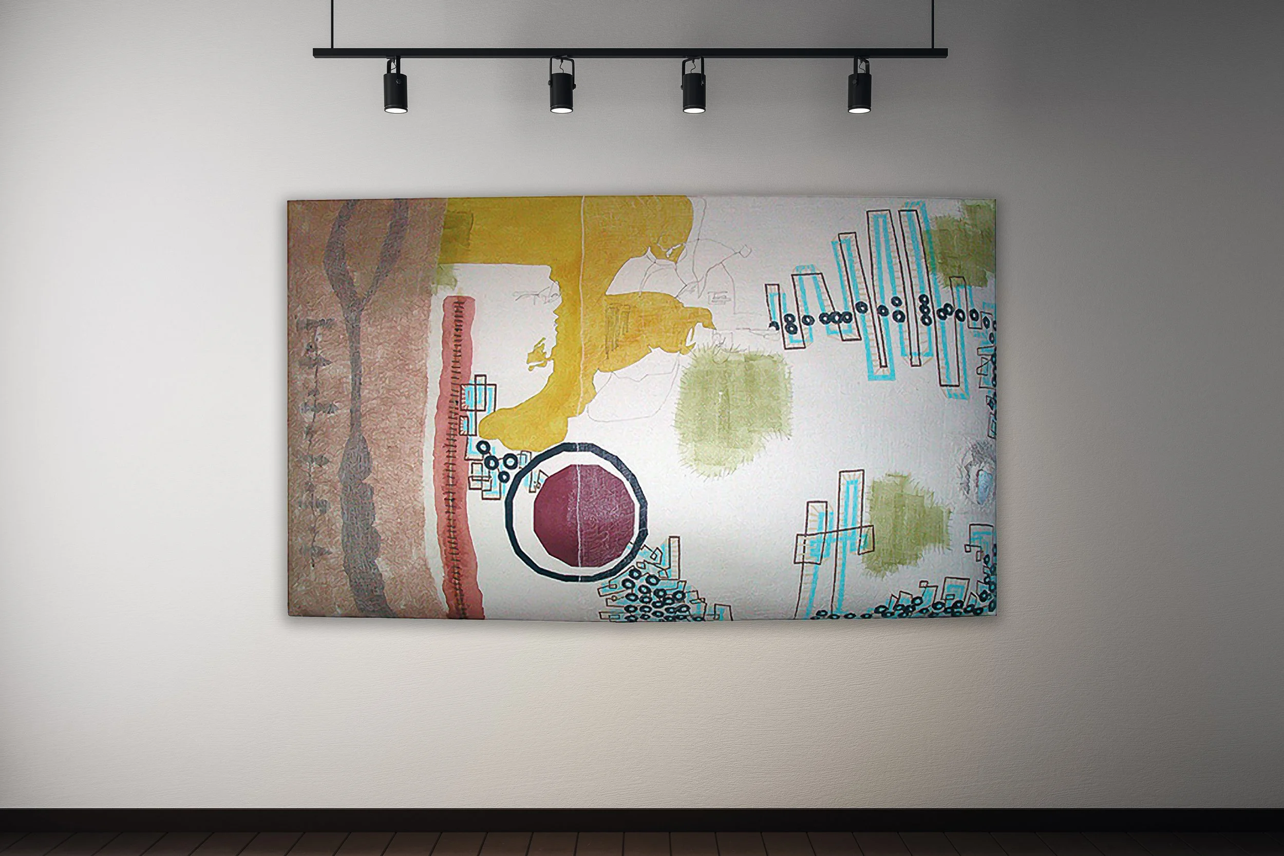 A Near Death Experience, acrylic and mixed media on stuffed canvas, 60” x 36”