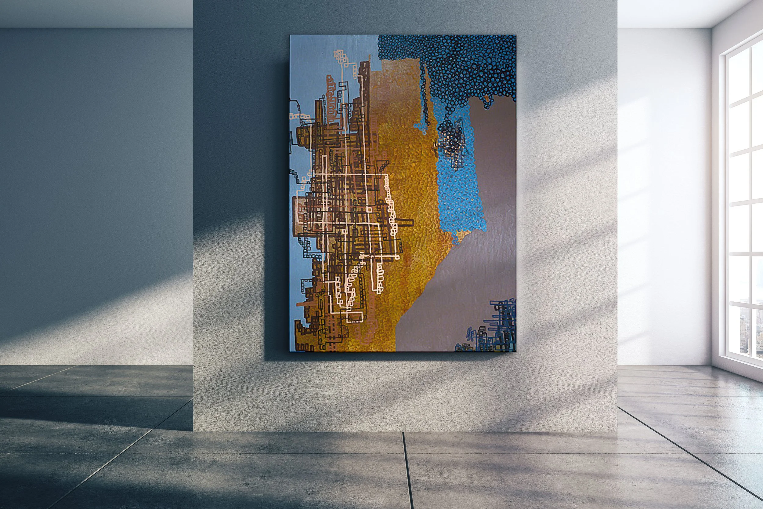 Quantum Strings, oil on canvas, 36” x 60”