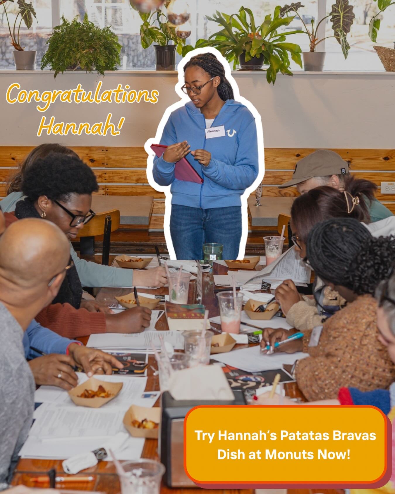 We&rsquo;re excited to celebrate the first winning dish from our Monuts Challenge: Patatas Bravas by one of our talented student cooks! 🌟

This dish is now available for purchase at Monuts, so stop by and support local while tasting the creativity a