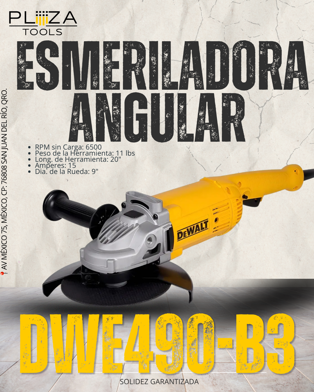 DWE490-B3 Esmeriladora 9" 2,200 Watts DeWalt