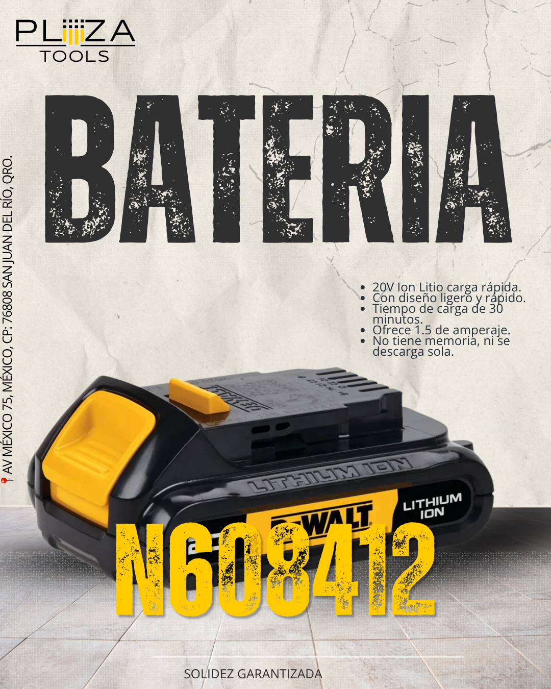 N608412 Batería 20V DEWALT